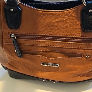 Stone & Co. Tan and Black Structured Women's Tote